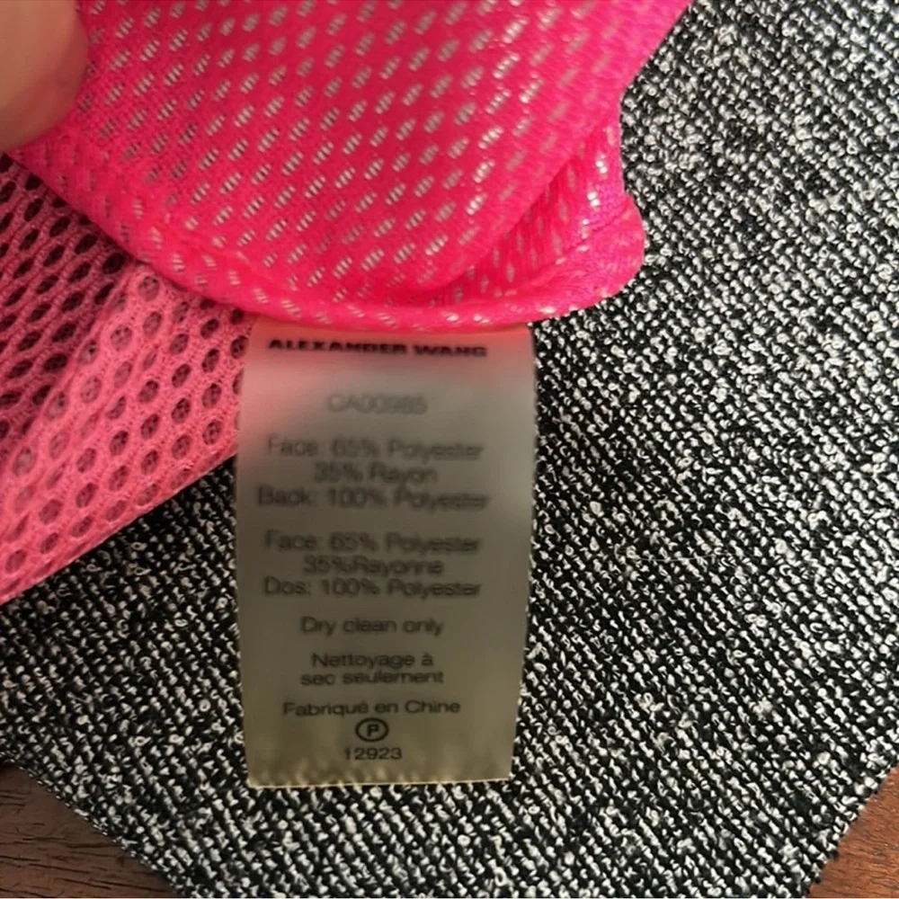 T BY ALEXANDER WANG Mini Skirt in Heather Gray with Hot Pink Mesh Lining